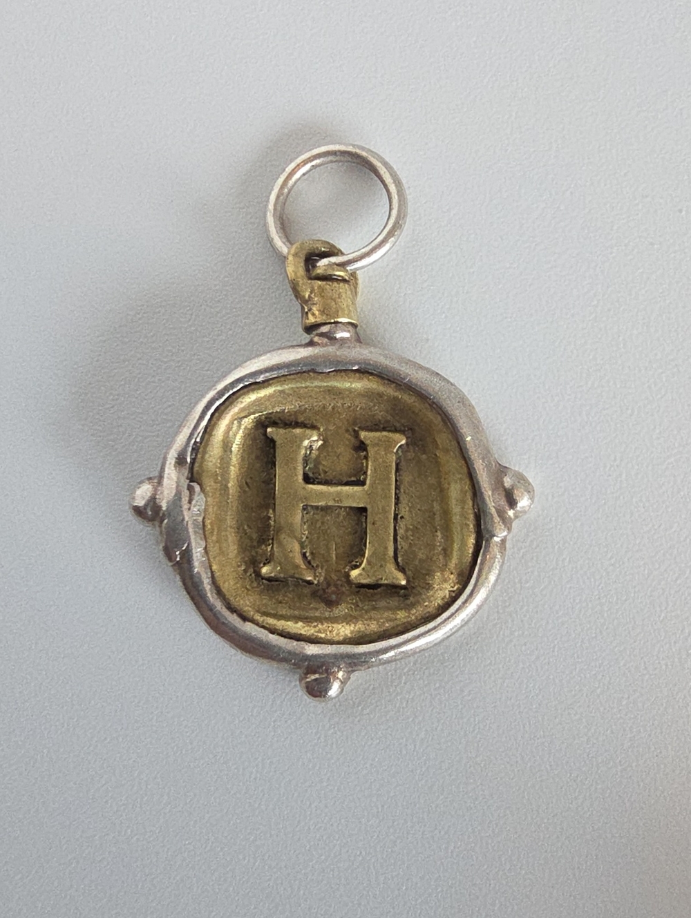 Waxing Poetic Sterling Silver Brass Voyager Insignia Charm "H" Monogram Initial